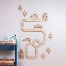 Wood Story Woodstory Arabalı Yol Parkuru, Duvar Dekoru, Ahşap Yapboz