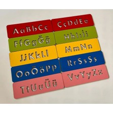 Wood Story Woodstory Eğitici Ahşap Alfabe Öğrenme Seti - 5 Renkli El Kası Geliştirme 10 Parça