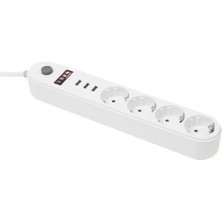 L'edoren Icon BM9201 Akım Korumalı 3 USB Girişli Çoklu Grup Priz 4'lü