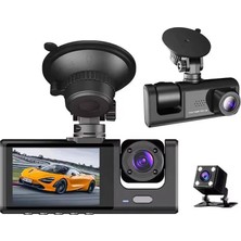 OEM Araç Içi Kamera 3 Kameralı Geniş Açı 1080P G-Sensör Gece Görüşlü Ön-Iç-Dış Arka Araç Kamerası