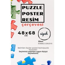 OEM 22LIK Puzzle Poster Resim Çerçevesi Pvcli Postersiz Resimsiz Çerçeve (Siyah, 48X68)