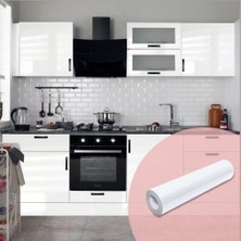 OEM Stickerart Parlak Beyaz Mobilya ve Dolap Kaplama Folyosu 100 cm 100 cm x 3 Metre