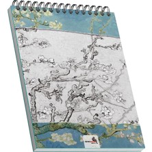 OEM Almond Blossoms, Van Gogh 1890, A4 Eskiz Defter Iı, Çizgisiz, 50 Sayfa, 100 Gram, Beyaz Renk, Spiralli, Sketchbook