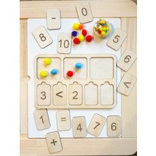 Wood Story Woodstory Ahşap Ponponlu Eğitici Sayma Tahtası Montessori Tarzı Matematik Tahtası - Okul Öğrenme