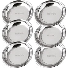 OEM Yaşam Boyu Garantili 6 Adet 20CM Paslanmaz Çelik Çukur Yemek Tabağı Büyükporsyon Sağlam Metal Tabak
