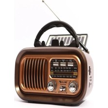 OEM Nostaljik Görünümlü Solar Panelden Şarj Olabilen Telefon Standlı Fm Radyo Bluetooth Hoparlör