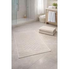 OEM Elif Mira Banyo Ayak Havlusu SETI,%100 Pamuk, Çok Renkli, 50X70 Cm, 3'lü Set, Düz Desen, Damatouch (Bej)