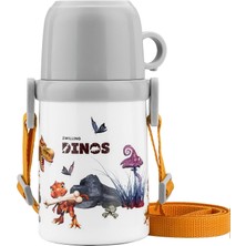 OEM Thermo Isoleerfles Met Beker In Draagriem - 380 ml - Dino Marka