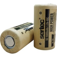 TeknoKapsül Sertec 1.2V Ni-Cd Sc 1500 Mah Kağıt Şarjlı Pil 10C (Başsız/flat Head)