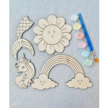 Wood Story Woodstory Çocuklar Için Kendin Yap Eğitici Ahşap Boyama Seti Montessori