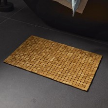 OEM Bambu Banyo Matı, 50X80 Cm, Kaymaz Taban, Doğal Ahşap, Suya Dayanıklı