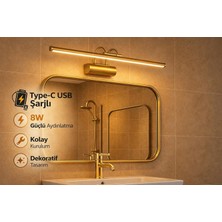 OEM Sarjlı LED Flüt Resim Aplik | 8W | 3200K Gün Işığı | 50CM | Duvar Tipi Ayna/tablo Üstü Dekoratif Işık | IP20 Iç Mekan Kullanım (Gold Kasa)