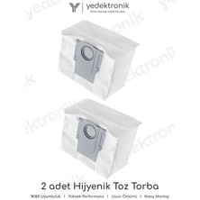 Yedektronik Roborock Q8 Max Pro Plus Uyumlu 2'li Hijyenik Toz Torbası Seti | Yüksek Kalite