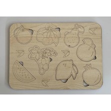 Wood Story Woodstory Ahşap Meyveler Bul Tak Puzzle Yapboz Eğitici Montessori