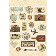 OEM Vintage Old Retro Ülkeler Bavul Tipi Etiket, Laptop, Ipad, Defter, Kitap, Planlayıcı Sticker Seti