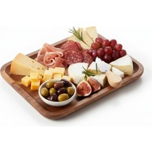OEM Doğal Akasya Ağacından Sunum Tabağı, Akasya Meze Tabağı, Peynir Sunum Tabağı, Akasya Salata Tabağı (23CM*17CM*1.5CM)