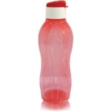OEM Eco Şişe 750 ml Kırmızı Beyazlı Kapaklı Matara Suluk Kolay Kapak