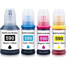 OEM B-T Uyumlu Mürekkep Şişesi Yedek Ecotank Canon GI-590 Gı 590 Için Canon Pıxma G1400 G1500 G1510 G2400 G2500 G2510 G3400 G3500 G3510 G4500 G4500 G4500 510 Impres. Oras (4 Paket)