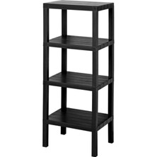 OEM 4 Katlı Köşe Rafı | Banyo, Mutfak ve Kiler Için Yer Tasarruflu Organizer | Çok Amaçlı Plastik Raf | 4 Farklı Renk Seçeneği (38X29X100CM) (Siyah)