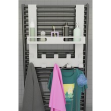 OEM Beyaz Raflı Havlupan Askısı Banyo Petek Askısı ve Raflı Havlu Askılığı, Banyo Peteği Askılığı MT105B