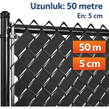 OEM Örgü Tel Koruma, Kapatma, Gizlilik Bantları, Pvc Çit Şeridi (50 Metre) (5cm, Antrasit)