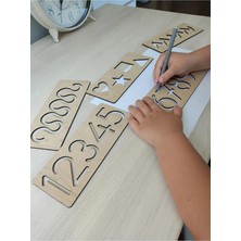 Wood Story Woodstory Eğitici Ahşap Sayı ve Şekil Ahşap Çizgi Çalışması