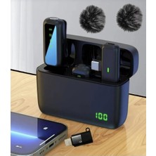 OEM Sx6 Iphone ve Type-C Uyumlu Kablosuz Yaka Mikrofonu Göstergeli LED Şarj Kutulu Gürültü Azaltma