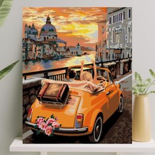 OEM Sayılarla Boyama Tuval Seti Fırça Boya Dahil (Çıtalı) 40X50 cm - Tatil