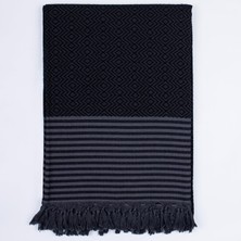 OEM Püskül Çift Kişilik Yatak Örtüsü ve Pike |%100 Pamuklu Ince Hafif Yazlık Battaniye | Boho Dekoratif Koltuk Örtüsü | Çok Amaçlı Çeyizlik Günlük Kullanım (Siyah, 200X250 cm Çift Kişilik Pike)