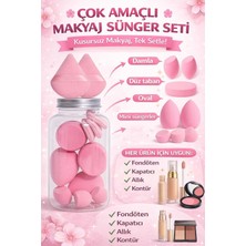 OEM Profesyonel Makyaj Süngeri Seti, Yumuşak, Esnek Blender Süngerler, Kusursuz Fondöten ve Kapatıcı Uygulaması Için, 1 Kavanoz Çoklu Sünger Seti (Pembe)