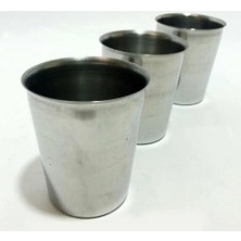 OEM 3 Adet Set Standart Boy 8,5cm Paslanmaz Çelik Bardak Kırılmaz Garantili Bardak