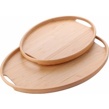 OEM 2'li Bambu Tepsi Seti, Ince Tasarım Özel Üretim Oval 2'li Bambu Tepsi Seti (36 * 26 * 1cm-45 * 31.5 * 1cm)