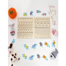 Wood Story Woodstory Ahşap Çizgi ve Yazma Becerisi Geliştirme Seti, Eğitici Montessori Çalışmaları