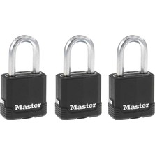 Hsc Bilişim Master Lock M115XTRILF Magnum Ağır Hizmet Tipi Anahtarlı Dış Mekan Asma Kilit, 3'lü Paket Anahtarlı
