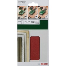 OEM Titreşimli Zımpara Kağıdı 10'lu Set, 93, 185 mm 60/120/180 Kum 8 Delik, Gri