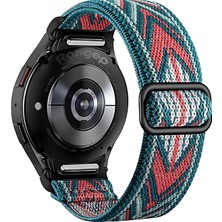 OEM One-Click Elastik Bohem Serisi 20MM Kordon Samsung ile Uyumlu Galaxy Watch 7/6/5/4/fe Serisi Için Kumaş Kayış (40MM/44MM) Watch 6/4 Classic (47/43/42MM) ve Watch 5 Pro 45MM Uyumlu