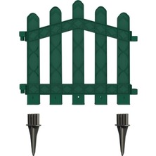 OEM Dekoratif Plastik Bahçe ve Peyzaj Çiti 1 Adet Çit (Y: 50 Cm/g: 55 Cm) Toprak Ayaklı (Yeşil)