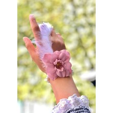 TeknoKapsül Mey Ithalat® Bride To Be Nedime Gelin Bilekliği Tüy ve Inci Boncuk Detaylı Pembe Renkli Bekarlığa Veda Partisi Bilekliği 10 Adet