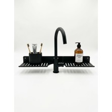 OEM Eviye Önü Organizer Rafı Metal Lavabo Üstü Raf Mutfak Evye Üstü Organizer Duvara Yapışkanlı Delmeden Montaj Lavabo Arkası Raf Süngerlik Sabunluk Mutfak Rafı
