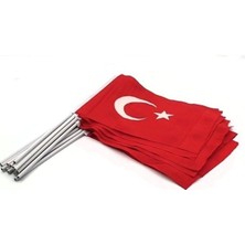 OEM Lona Sanat Sopalı Kumaş Türk Bayrağı (20 x 30) - 10 Adet