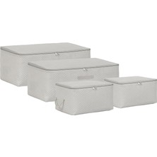 OEM 4'lü Gri Balıksırtı Hurç Set 2 Adet 30 x 22 x 18/2 Adet 52 x 28 x 21 cm