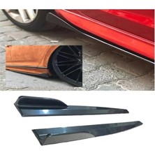OEM Renault Clio 4 2012-2019 Yan Marşpiyel Altı Lip Kulaklı Kısa 86 cm Piona Black Parlak Siyah 2li Set