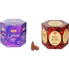 Royaleks Group 10 Adet Geri Akış Backflow Şelale Tütsü Konisi Tütsü Back Opium Gül