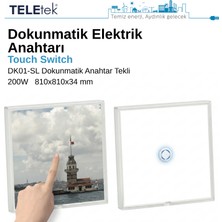 Teletek Dokunmatik Elektrik Akıllı Anahtar Ikili 250V 250W Nötrsüz Bağlantı