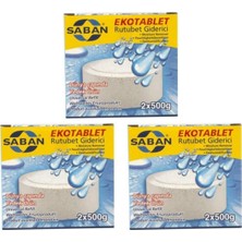 OEM 3 Adet 2X500GR - Naturel - Nem Alıcı Rutubet Giderici Yedek Tablet