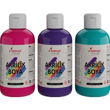 OEM Mor, Fuşya, Turkuaz Akrilik Boya 3'lü Set 3X250 gr