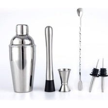 OEM Profesyonel Paslanmaz Çelik 750ML 6 Parça Kokteyl Seti Kokteyl Hazırlama Bar Shaker Seti