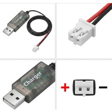 Mam Shop 3.7V Lityum Pil USB Şarj Kablosu Xh2.54 Beyaz 2 Pin Soket