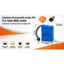 Mam Shop Orion Marka 7.4V 900 Mah 14500(AA Kalem Pil Boyutunda) Jstsm 4p 4 Pin ve 4 Kablolu Oyuncak Pili VE YANINDA ŞARJ KABLOSU