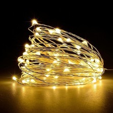 OEM 50 LED Pille Çalışan Bakır Tel Iç Mekan Dış Mekan Yatak Odası Düğün Dekoru Parti Noel Ağacı Dekorasyonu (5m 50 Adet/sıcak Beyaz)